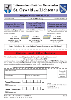 Gemeindeinfoblatt 2021-09 vom 15. September 2021