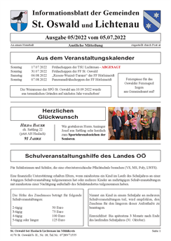 Gemeindeinfoblatt 2022-05 vom 05. Juli 2022