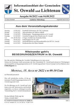 Gemeindeinfoblatt 2022-06 vom 04. August 2022