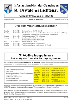 Gemeindeinfoblatt 2022-07 vom 31. August 2022