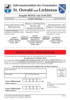 Gemeindeinfoblatt 2022-08 vom 26. September 2022