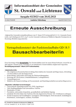 Gemeindeinfoblatt 2023-02 vom 20. Februar 2023
