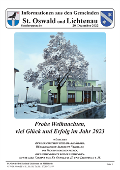 Gemeindezeitung von St. Oswald und Lichtenau - Jahresrückblick auf 2022