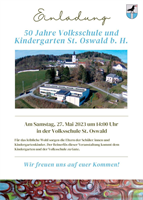 Einladung zum 50-Jahr-Jubiläum des Kindergartens und der Volksschule