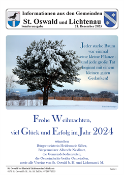 Gemeindezeitung von St. Oswald und Lichtenau - Jahresrückblick auf das Jahr 2023